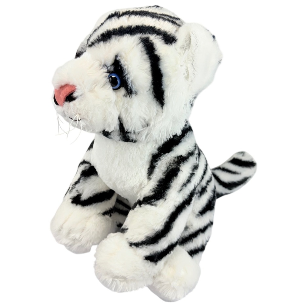 Build-A-Bear White Tiger Plush Kids White Black Striped Stuffed Animal Toy